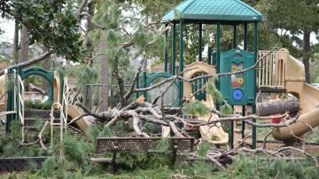 damaged playground